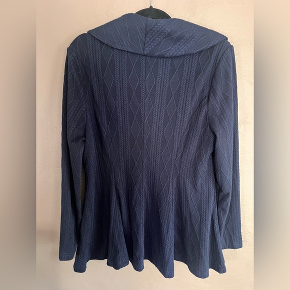 BloomChic Blue Tailored Blazer with Notched Lapel - Picture 3 of 4